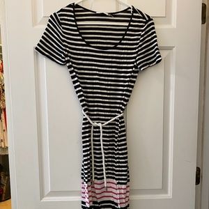 Calvin Klein T Shirt Dress with Color and rope tie